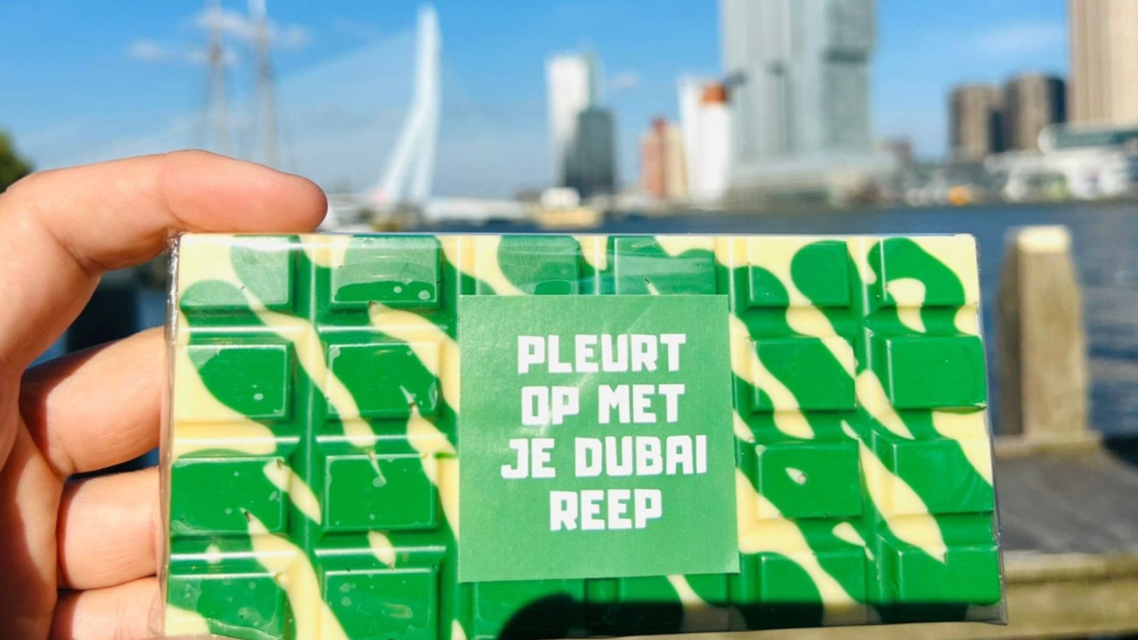 Pleurt op met Dubai reep-chocolade