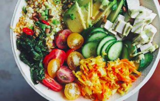 The buddha bowl is colorful