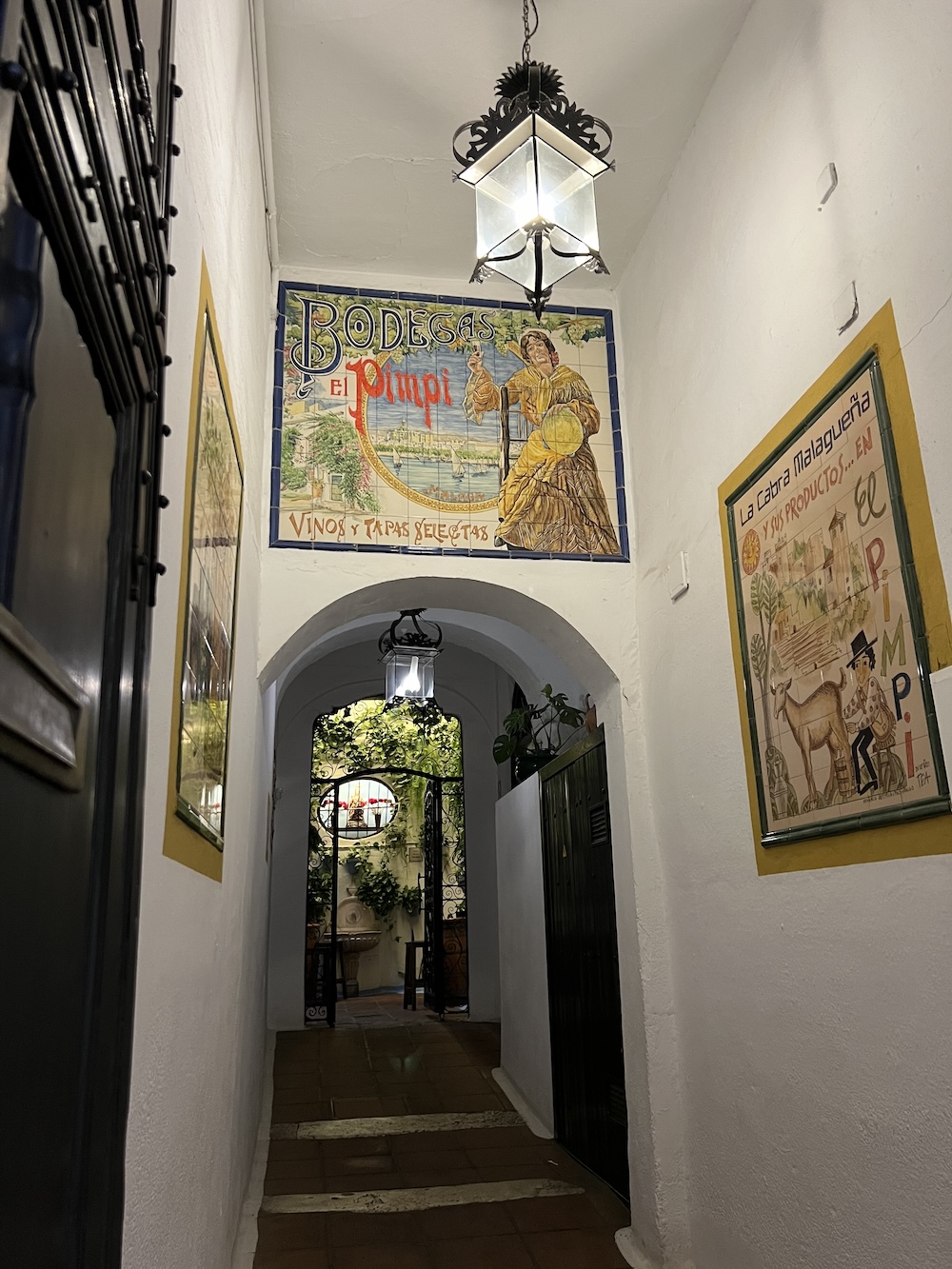 The entrance hall at El Pimpi, Malaga's most famous bodega